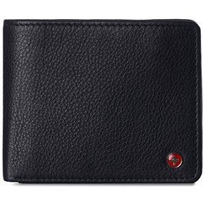 Alpine swiss Mens Nolan Bifold Commuter Wallet Cowhide Leather RFID Safe Comes in a Gift Box Black