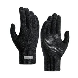 Générique Open Boxing Gloves Warm Plush Wool Riding Gloves Tyre Pattern for Men Winter Knitting Vinyl Gloves Powder-Free Size M (C, L)
