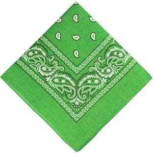 SHOES LANE&#174; Cotton Bandana Paisley Mouth Protection Neckwear Head Scarf Wrap Band (Lime Green)