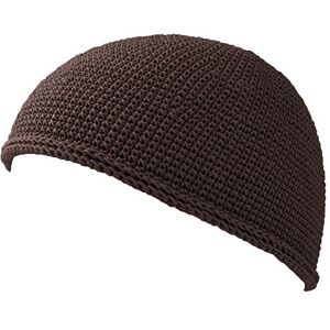 Casualbox CHARM Kufi Hat Mens Beanie - Men Cotton Skull Cap Hand Made 2 Sizes Islam Dark Brown M