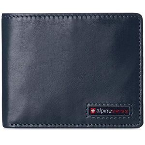 Alpine swiss Mens RFID Blocking Cowhide Leather Wallet Bifold 2 ID Windows Divided Bill Section Comes in Gift Box Teal