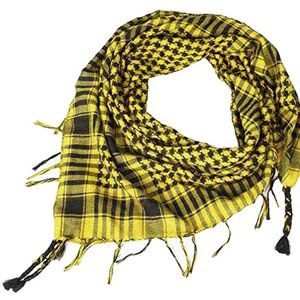 DEELIN Womens Fashion 1PC Unisex Men Arab Shemagh Keffiyeh Palestine Scarf Shawl Wrap Winter Warm Ladies Large Plaid Scarf 103cmX103cm Yellow