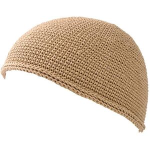 Casualbox CHARM Kufi Hat Mens Beanie - Men Cotton Skull Cap Hand Made 2 Sizes Islam Beige L