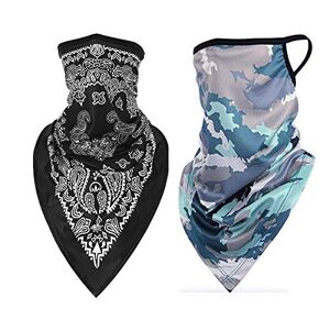 Unisex Bandana Face Covering Mask Scarf Face Rave Balaclava Winter Neck Warmer, Cycling Gaiter Dust Cloth, Washable Snood, Wind Motorcycle Cover for Men and Women (Pack of 2-7)