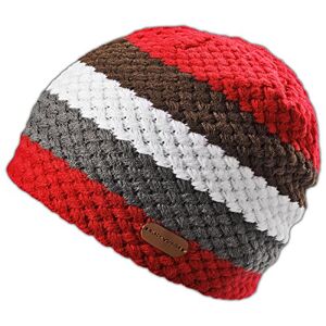 Black Crevice Crevice Adult's Knitted Hat Black Red red Size:One size
