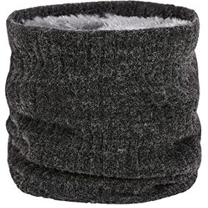 HGDGears Neck Warmer Windproof Thermal Knitted Snood Scarf for Men Women Thick Winter Cold Weather Knitted Circle Scarf for Outdoor Sports(Grey)