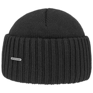 Stetson Northport Winter hat Made of Merino Wool - Cap Made in Italy - Seaman's Cap for Women/Men Fall/Winter Wool hat - Black One Size
