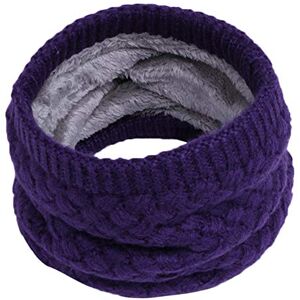 Momolaa Neck Warmer for Kids,Kid's Fleece Lined Neck Warmer Knitted Girls/Boys Winter Scarf Circle Loop Scarves Gifts, Suit for 3-15 Years Purple