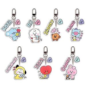 BTS Key Chain, NALCY 7Pcs Bangtan Boys Key Chain Jungkook RM Suga Jin V Jimin J-Hope, Wings Keyring, Women Bag Charm Keyring Gift for A.R.M.Y