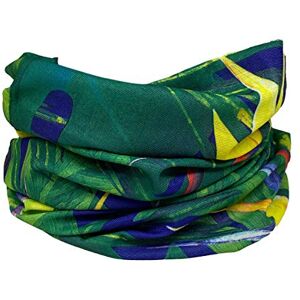 Scarf Shack Unisex Seamless Headwear Bandana Scarf - Elastic Tube Headband Balaclava Snood Face Covering Mask (Green Leaves Print)