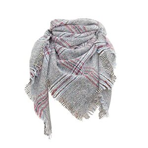 Generic Women's Autumn Winter Scarf Classic Tassel Plaid Scarf Warm Soft Chunky Large Blanket Wrap Shawl Scarves Lime Flat, grey, One size