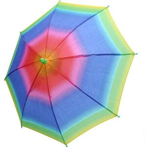 Alomejor Umbrella Hat Foldable Lightweight Rainbow Headwear Umbrella Sun Rain Novelty Umbrella Hat Cap for Golf Fishing Camping(Rainbow)