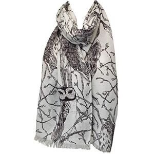 The Olive House&#174; Womens Fair Trade Owl Scarf Silver Grey