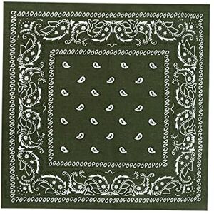 WedDecor Bandana Cotton Unisex Head Scarf Wide Headband Lightweight, Breathable Fashion Accessory for Riding, Hiking, Fishing, Cycling, Outdoor Activities, Olive, 54cm