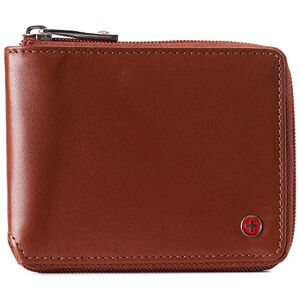 Alpine swiss Logan Mens RFID Safe Zipper Wallet Leather Zip Around Bifold Comes in Gift Box Tan