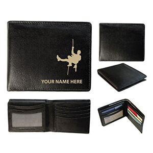 Personalised Mens Leather Wallet - Laser Marked with Your Name & Climbing Design (Sandringham)
