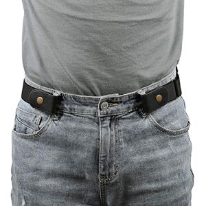 JASGOOD Men No Buckle Belt Buckle Free No Show Elastic Belts Women Unisex Invisible Adjustable Waist Belt for Jeans Pants(A-Black,Fits Pant Size 30''-48'')