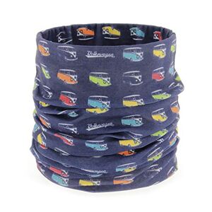 BRISA VW Collection - Volkswagen Unisex Tube Scarf Bandana Neck Gaiter Multifunctional Mouth Nose Protection T1 Bus (Bus Parade/Blue)