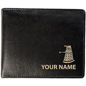 Personalised Mens Real Leather Wallet - Dalek Design (Sandringham Style)