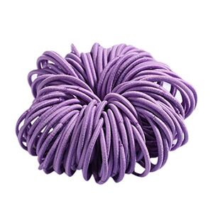 OBiQuzz Girls Pack of 100 3 cm Nylon Nylon Hair Tape Hair Rope Colour Jewellery Headband Men Summer (Purple, One Size)