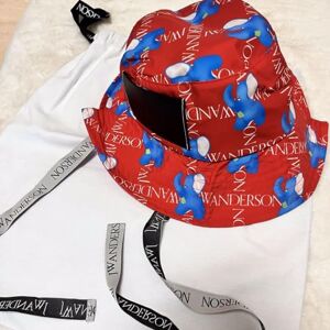 ノーブランド品 JW Anderson Unisex Elephant Red Red Asymmetric Bucket Hat with Brand Storage Bag JadaBrew Anderson