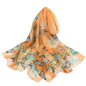 IFOUNDYOU Women Flower Print Long Soft Wrap Scarf Simulation Silk Shawl Scarves Silk Scarf Chiffon Scarf Soft Scarf Chiffon Scrawl Wrap Scarf Scarves Long Scarves Lightweight