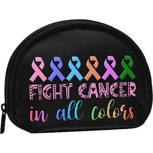 Bnss Fight Cancer in All Color Fight Cancer Awareness Ribbons Women and Girls Cute Fashion Coin Purse Wallet Bag Change Pouch Key Holder