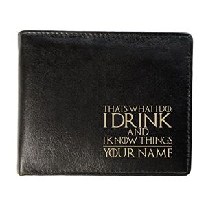 Personalised Mens Real Leather Wallet - Tyrion Lannister Design (Sandringham Style)