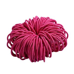 Shffuw Head Bands Mens Girls 100 Pieces Of 3 cm Nylon Non-Harm Hair Rubber Band Color Hair Rope Jewelry Headband Pack Plain (Hot Pink, One Size)