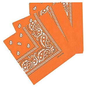 KAV 55x55cm Set of 3 Bandanas face mask Assorted Cowboy Multifunctional Paisley Bandana - Unisex Novelty Print Head Wrap Scarf Wristband for Outdoor Sports, Hiking, Cycling