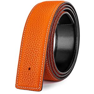 Lotte Co. Vatee's Women's/Men's Real Leather Replacement Belt Strap No Buckle 1 1/4"(32mm) Wide 39" Long Orange