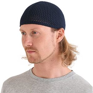 Casualbox CHARM Silk Kufi Hat Skull Cap - Mens Beanie Hat Handmade in Japan Stretchy Mens Womens Navy