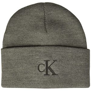 Calvin Klein Men's Cuff Hat, Heather Grey Big Logo, One Size