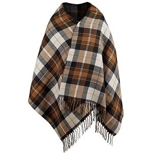 MengH-SHOP Winter Scarf Soft Check Scarves Warm Wraps Wool Shawl Tassel for Lady Women Girls, Brown