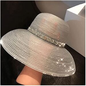 MRXFN sunhat Summer Beach Hat Ladies Transparent Hat Ladies Sun Hat Wide Brim Hat Lampshade Straw Hat Travel Foldable (Color : A, Size : One size)