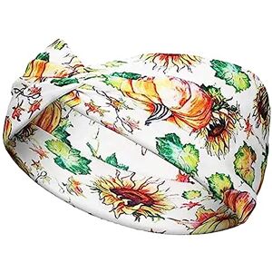 Ptchien Ribbon Sweat Band Headband Fashion Wide Headband Yoga Thanksgiving Printed Hair Band (E, One Size)