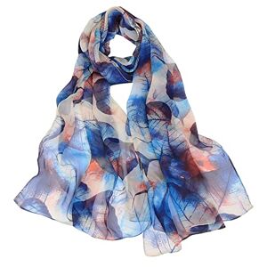 Generic Scarfs For Women Lightweight Print Floral Pattern Scarf Shawl Fashion Scarves Sunscreen Shawls And Wraps For Spring Head Scarfs (Blue, One Size)