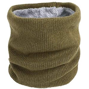 Wos Ltd World of Shawls Unisex Men Women Knitted Fleece Neck Warmer Loop Snood Warm Soft and Comfortable (Olive)