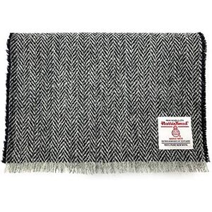 Tartan Tweeds Grey Herringbone Harris Tweed Fringed Scarf Unisex