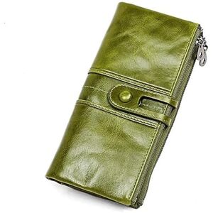 YIHANSS Men Purses Long Zipper Genuine Leather Male Clutch Bags with Cellphone Holder Card Holder Wallet (Color : A, Size : 20.8 * 10cm)
