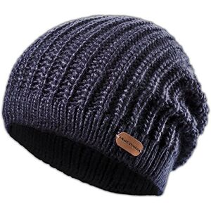 Black Crevice Men's Knitted Hat, Men's Winter Hat, Men's Knitted Beanie, One Size Knitted Hat, Very Warm Fleece Lining, Men's Winter Hats Blue