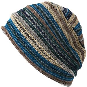 Casualbox CHARM Crochet Beanie Hat Summer Mesh Tie Dye Fashion Skull Cap Unisex Cool Blue