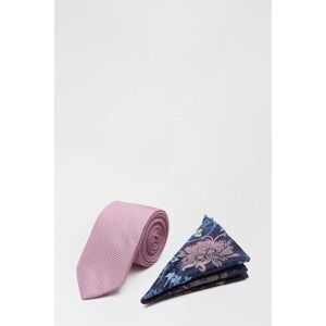 Burton Pink Tie And Floral Pocket Set