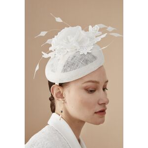 Coast Lisa Tan Flower And Lace Detail Side Facing Fascinator