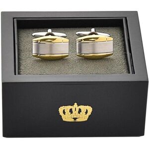 Harvey Makin Brushed Rhodium & Shiny Gold Cufflinks