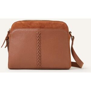 Accessorize Leather Double Zip Cross-Body Bag