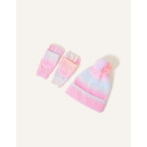 Accessorize Girls Rainbow Hat and Gloves Set