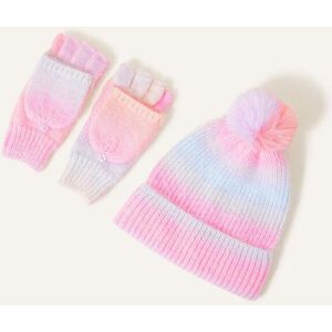 Accessorize Girls Rainbow Hat and Gloves Set