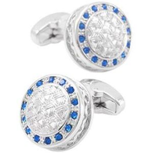 Charles William Royal Circle Blue Silver Cufflinks Fit For a King