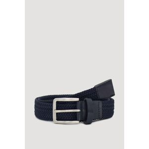 Larsson & Co Navy Braided Belt with Brushed Silver Buckle